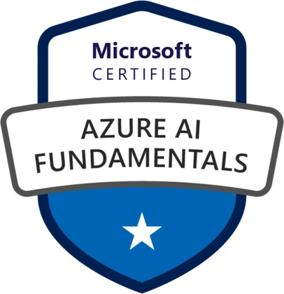 Microsoft Azure AI Fundamentals certification badge